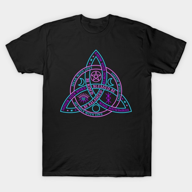 Celtic Knot purple pink and blue T-Shirt by RavenWake